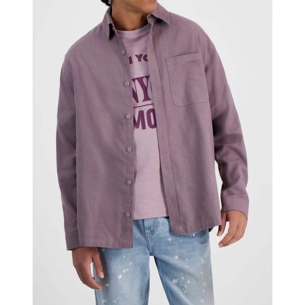 Mode of One Mens Relaxed Fit Flannel Shirt XL Soft Moon Purple 100197730MN NWT